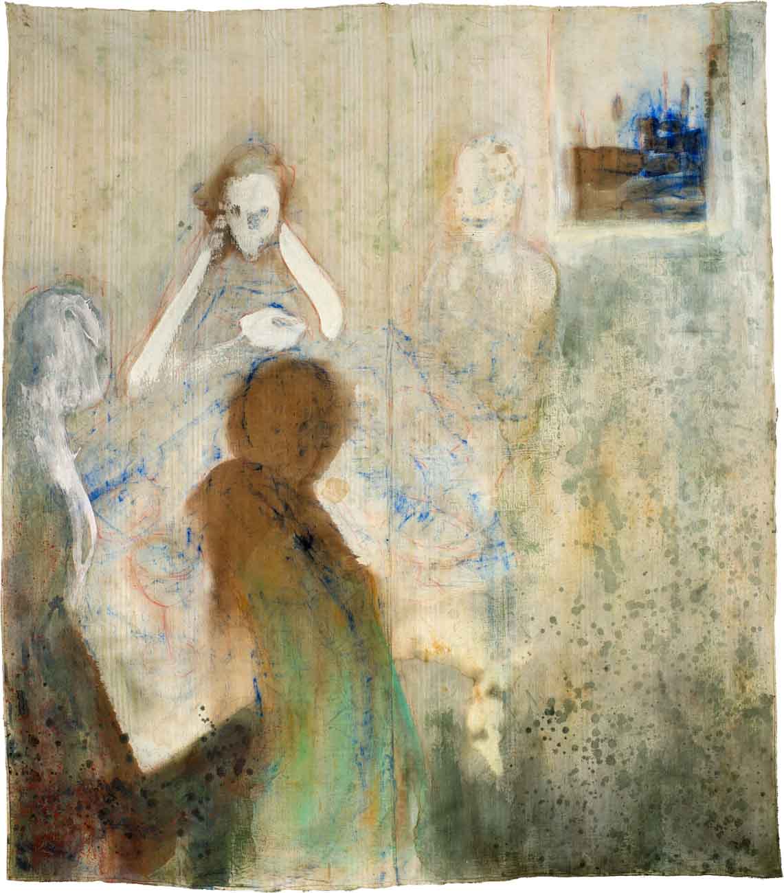 Chiara Lera - Memory of a free festival, 212 x 190 cm, tecnica mista su tela di materasso, 2011