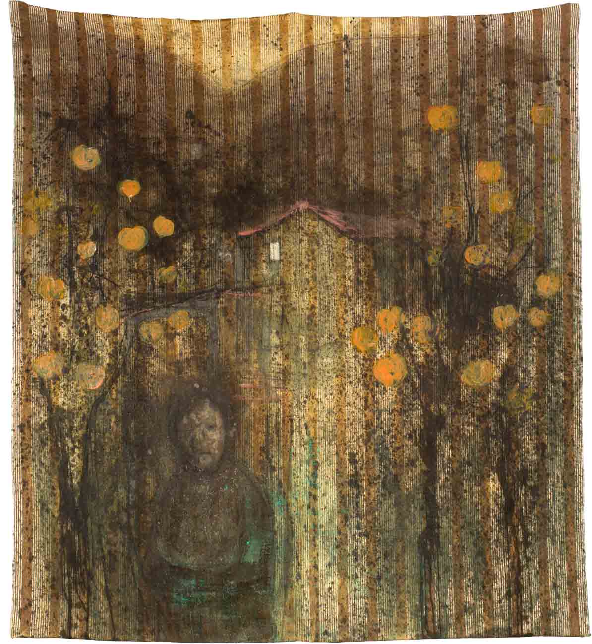 Chiara Lera - Camí de les Aigües, 212 x 190 cm, tecnica mista su tela di materasso, 2011