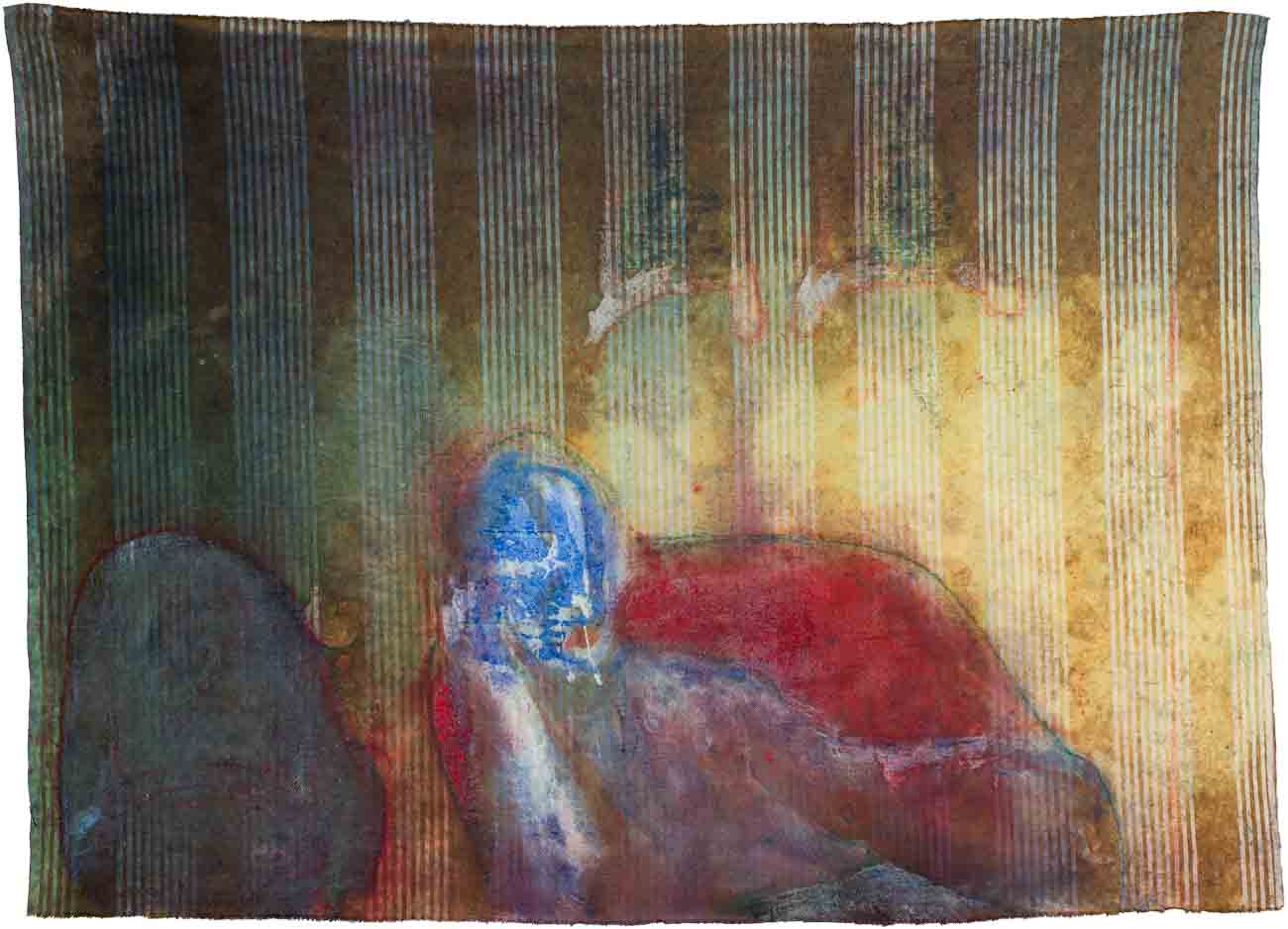 Chiara Lera - La Bata, 67 x 94 cm, tecnica mista su tela di materasso, 2012