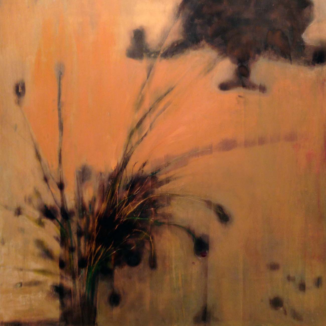 Chiara Lera - Fiori, 100 x 100 cm, olio e combustione su tavola, 2013