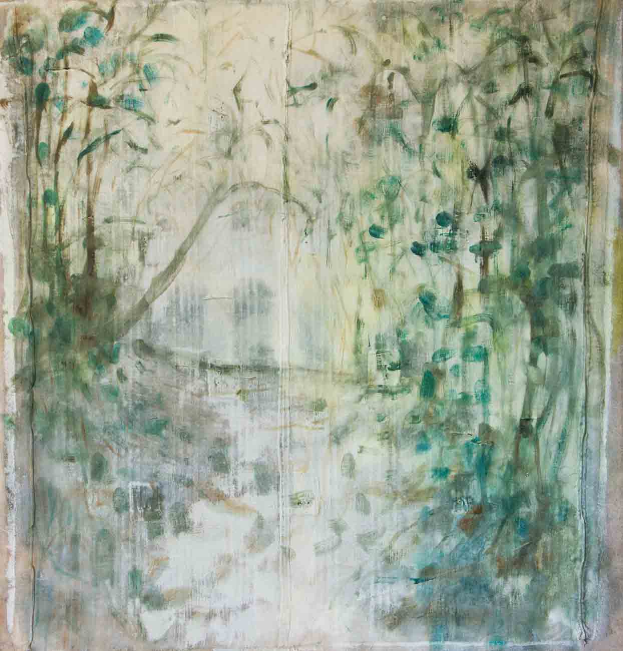 Chiara Lera - Mulino, 100x96 cm, tecnica mista su tela di materasso, 2015