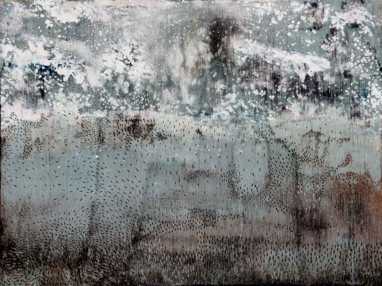 Fabio Sciortino - Landscape - Tecnica mista su legno - cm 40,5X30,5 - 2011