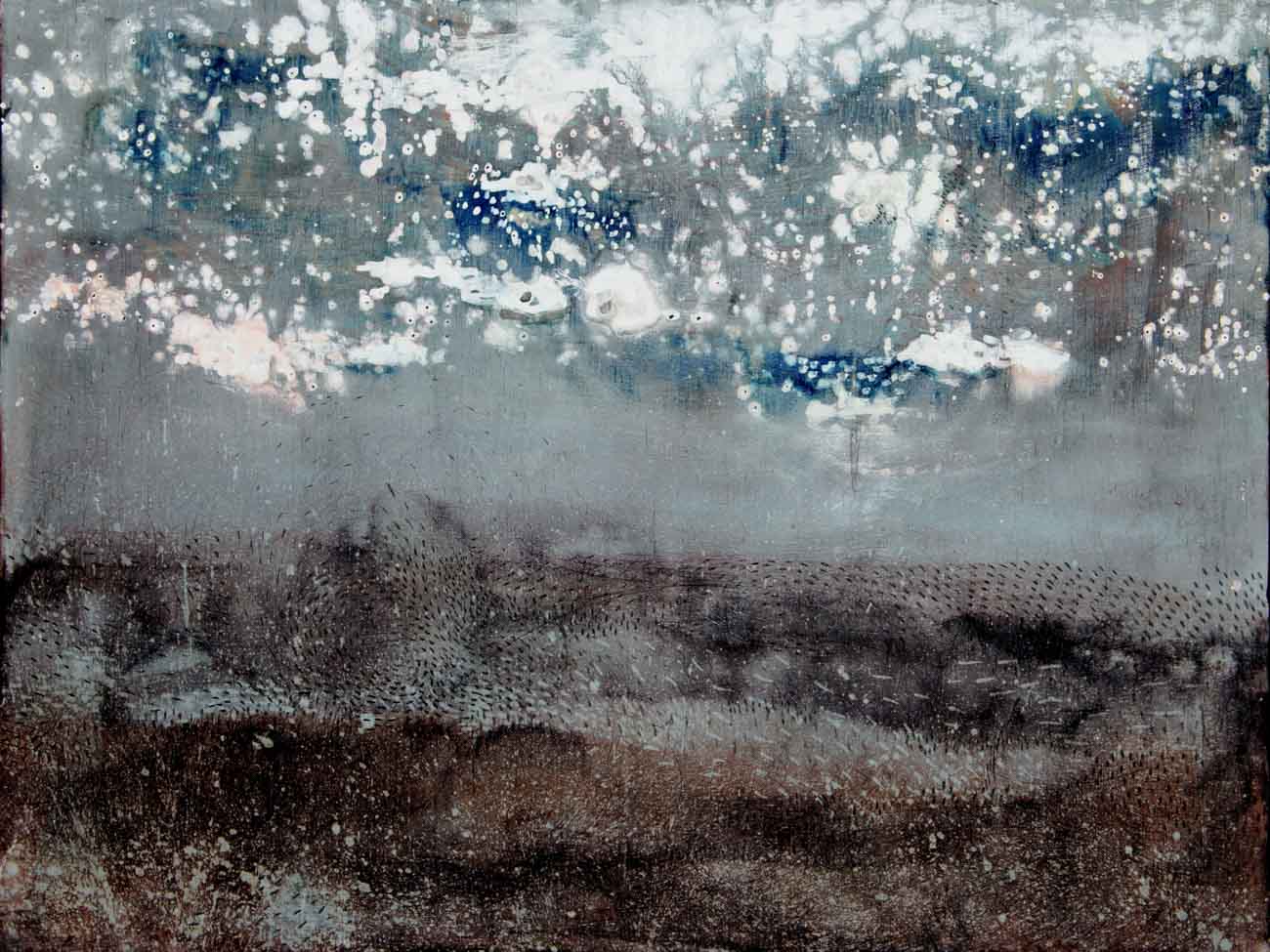 Fabio Sciortino - Landscape - Tecnica mista su legno - cm 40,5X30,5 - 2011